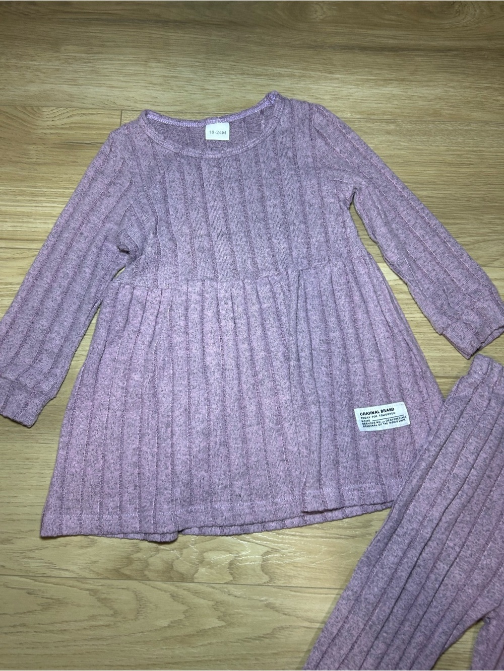 Source Unknown Ribbed Two-Piece Pajama Set - Lavender Pink - Picture 3 of 7